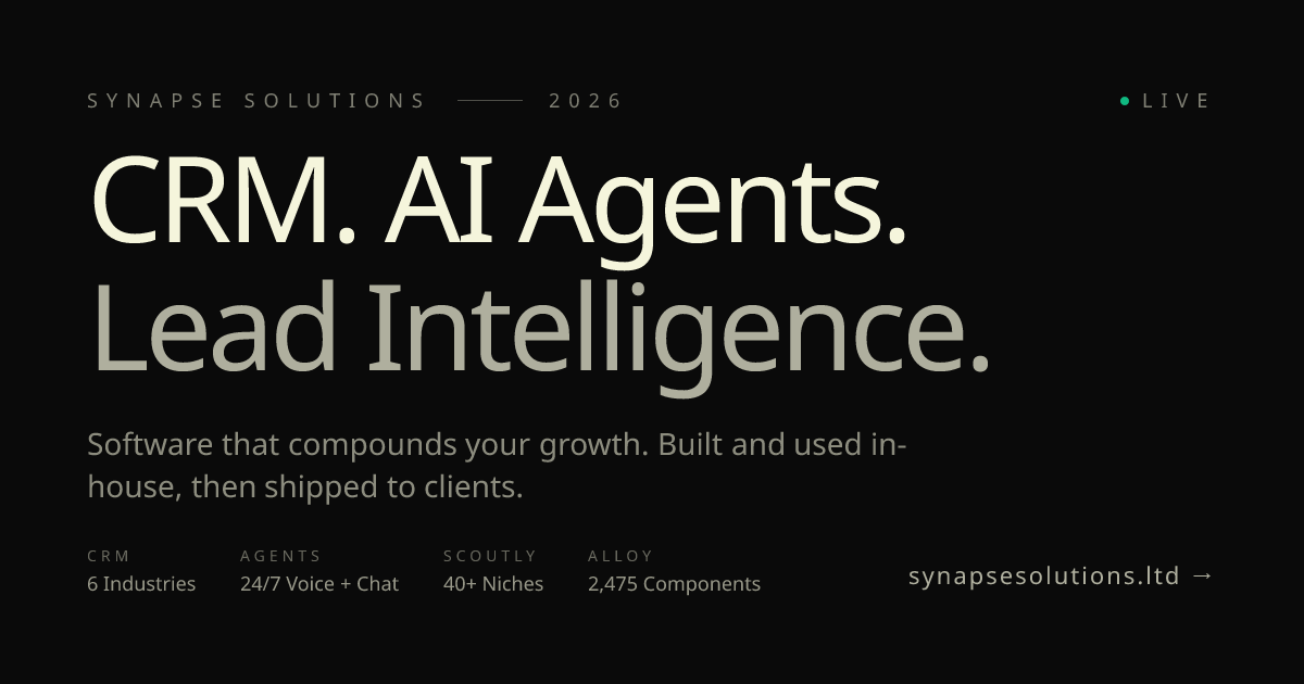 Synapse Solutions — CRM, AI Agents, and Lead Intelligence Software